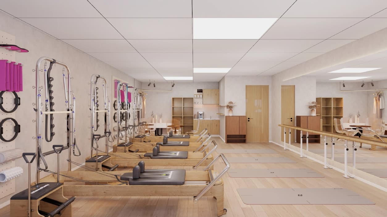 Pilates studio booking background